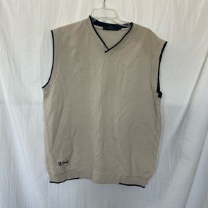 Vintage Pringle Of Scotland Cotton Golf Sweater Vest Large Cream